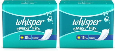 Whisper Maxi Fit Regular 15 +15 Wings Sanitary Pad(Pack of 2)
