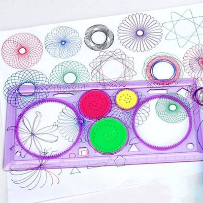 MON N MOL Ring Scale Spirograph Geometric Ruler Drafting Tools Stationery For Students Drawing Set Learning Art Sets Creative Gift For Children STENCIL Stencil  (Pack of 1, MULTI)