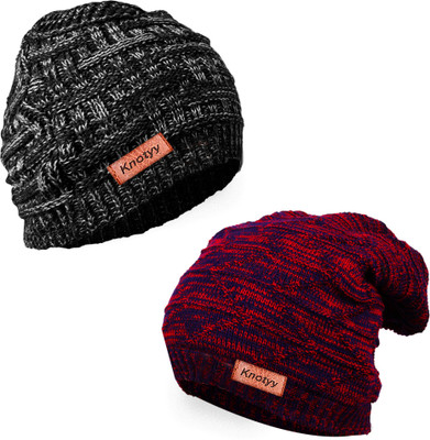 Knotyy Beanie Cap(Pack of 2)