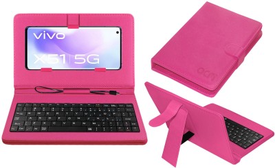 ACM Keyboard Case for Vivo X51 5G(Pink, Cases with Holder, Pack of: 1)