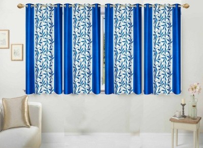 Radees Creations 153 cm (5 ft) Polyester Window Curtain (Pack Of 4)(Printed, Aqua)