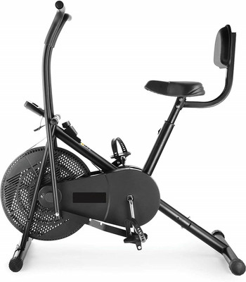 Bhatia Sports Airbike 2-in-1 exercise cycle, Hybrid exercise bike, exercise cycle for home Dual-Action Stationary Exercise Bike(Black)