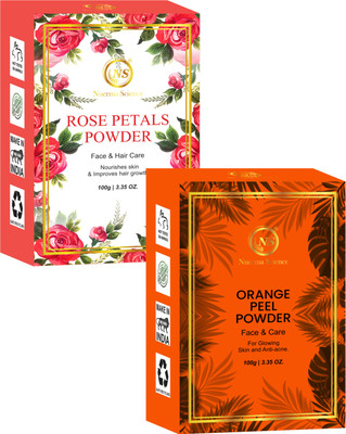 Nuerma Science Rose Petals Powder & Orange Peel Powder For Face Pack (Set of 2)(200 g)