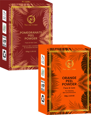 Nuerma Science Pomegranate Peel Powder & Orange Peel Powder For Face Pack (Set of 2)(200 g)