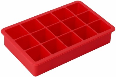 BLAPOXE Large Size 15Pc Silicone Ice Cube Tray Cubes for Whiskey Ice Cube Tray for Fridge Easy Release Ice Cube Mold(Multicolour) Red Silicone Ice Cube Tray(Pack of1)