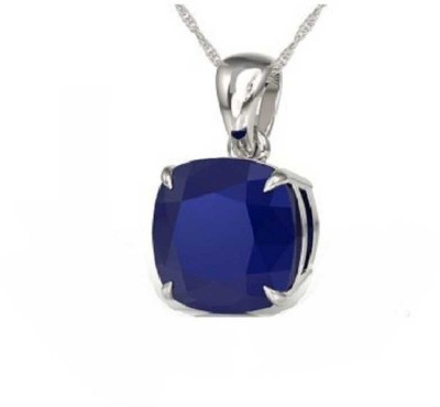Jaipur Gemstone Blue Sapphire Pendant Precious stone Neelam 5.00 carat stone Certified & Astrological purpose for unisex Silver Sapphire Stone Pendant