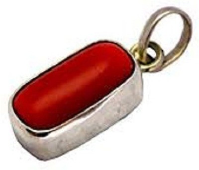 Jaipur Gemstone Coral stone Pendant Natural Precious stone 7.00 carat stone Unheated & Untreated stone Certified for men & women Silver Coral Stone Pendant