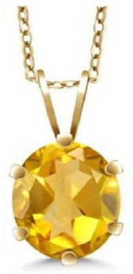 KUNDLI GEMS Yellow sapphire stone Pendant Precious Pukhraj stone 5.25 carat stone Certified & aStrological Purpose for men & women Gold-plated Sapphire Stone Pendant
