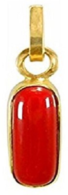 Jaipur Gemstone coral Stone Pendant 5.00 carat stone Moonga fashionable and Astrological Purpose for men & women Gold-plated Coral Stone Pendant