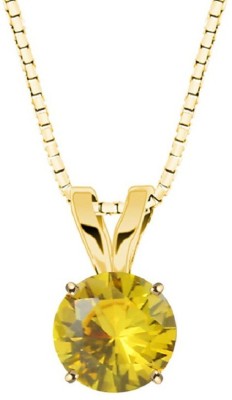 KUNDLI GEMS Yellow sapphire Stone Pendant Natural 6.25 carat stone unheated untreated stone fashionable and Astrological Purpose for unisex Gold-plated Sapphire Stone Pendant