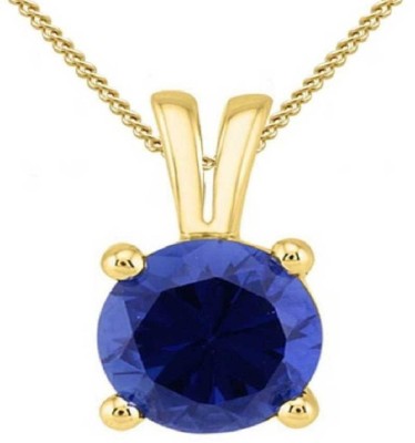 KUNDLI GEMS Blue sapphire Pendant Natural 5.25 carat stone Original Unheated & Certified Astrological Purpose for unisex Gold-plated Sapphire Stone Pendant
