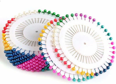 JRYU Plastic Pearl Head, Stainless Steel Tip  Pins(Set Of 480, Multicolor)
