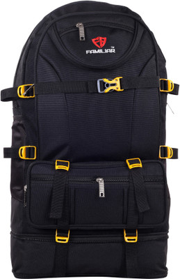familiar FAM-441 Unisex Black Printed 60 Litres Rucksack Backpack Trekking & Hiking Expanded Extra Storage. Rucksack  - 60 L(Black)