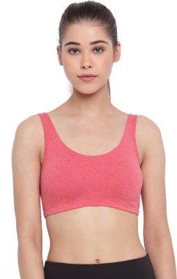 Enamor High Coverage, Wirefree SB06 Low-Impact Cotton Lounge Women Sports Non Padded Bra(Pink)