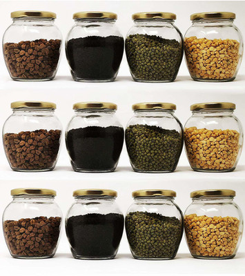 goblet Glass Grocery Container  - 350 ml(Pack of 12, Clear)