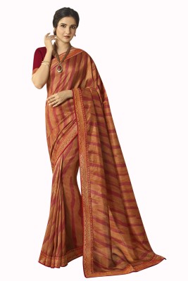 Queenswear Creation Printed Bollywood Georgette Saree(Orange)