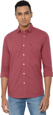 Allen Solly Men Solid Casual Pink Shirt