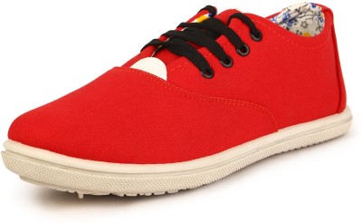 Kenamin Canvas Shoes For Men(Red , 9)