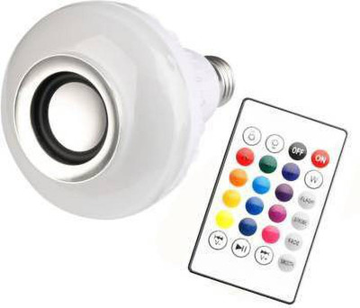 Palnek Led Bulb with Bluetooth Speaker Music Light White + RGB Light Ball Bulb Colorful Lamp, Remote Control for Home, Bedroom, Living Room, Party Decoration Smart Bulb