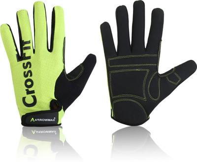 ArrowMax Cross-fit full finger gym and fitness/sports/riding/cycling with padding Gym & Fitness Gloves(Green)