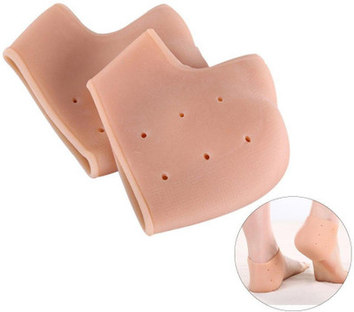 CareHut Moisturizing Reusable Silicone Anti Heel Pads For Dry, Hard Cracked Heel Support(Beige)
