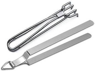 VIJAY EXPORT Roti Chimta Tong With Pakkad Roti Chimta Tong With Pakkad 28 cm, 23 cm Roasting, Utility Tong Set(Pack of 2)