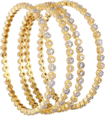 The Skyler's Metal Gold-plated Bangle Set(Pack of 4)