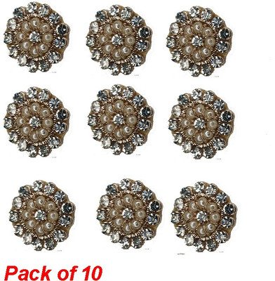 Mass Pro Golden Patch Button Round Shape Crsytal Glass Moti & Plastic White Moti Handmade Button ( Pack OF 10) Suitable For Suit Sari Kurti Dupatta ETC . Fabric Buttons(Pack of 10) Mass Pro Golden Patch Button Round Shape Crsytal Glass Moti & Plastic White Moti Handmade Button ( Pack OF 10) Suitable For Suit Sari Kurti Dupatta ETC . Fabric Buttons(Pack of 10)
