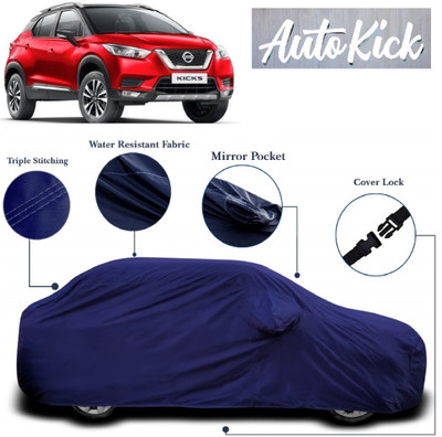 AutoKick Car Cover For Nissan Kicks (With Mirror Pockets)(Blue)