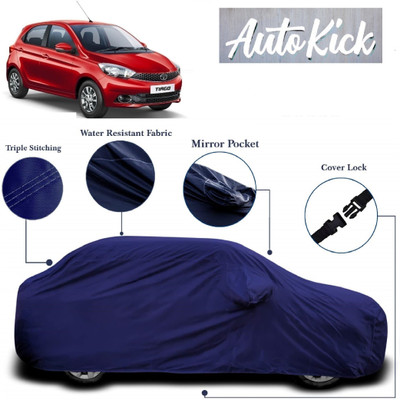 AutoKick Car Cover For Tata Tiago (With Mirror Pockets)(Blue)