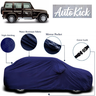 AutoKick Car Cover For Mahindra Bolero (With Mirror Pockets)(Blue)