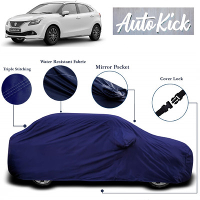 AutoKick Car Cover For Maruti Suzuki Baleno (With Mirror Pockets)(Blue)