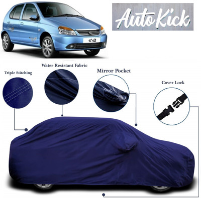 AutoKick Car Cover For Tata Indica eV2 (With Mirror Pockets)(Blue)
