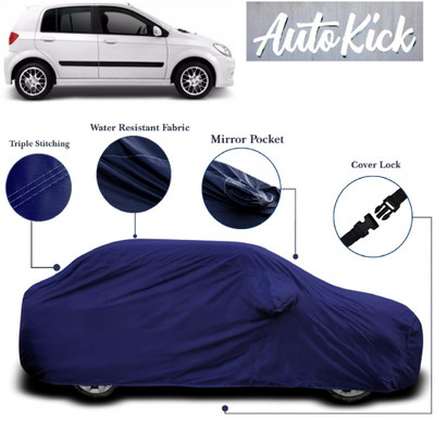 AutoKick Car Cover For Nissan Go (With Mirror Pockets)(Blue)