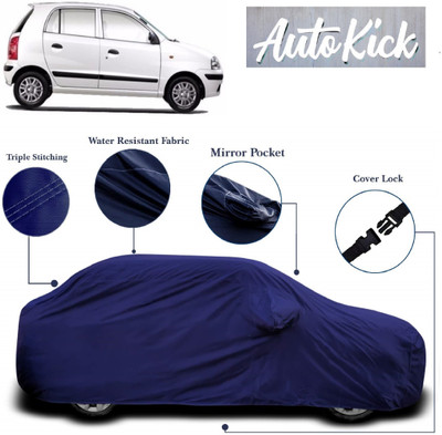 AutoKick Car Cover For Hyundai Santro Xing (With Mirror Pockets)(Blue)