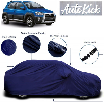 AutoKick Car Cover For Toyota Etios Liva (With Mirror Pockets)(Blue)