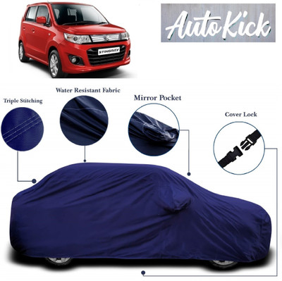 AutoKick Car Cover For Maruti Suzuki WagonR Stingray (With Mirror Pockets)(Blue)