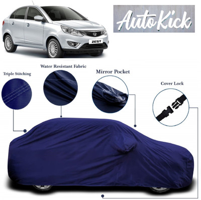 AutoKick Car Cover For Tata Zest (With Mirror Pockets)(Blue)