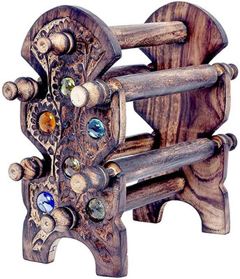Zaid Crafts 7 Compartments Wooden Bangle stand(Brown)