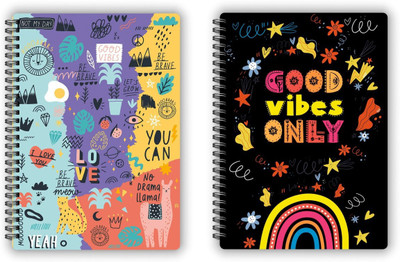 HC with HAPPY CRAFT Printed Cover A5 Diary Unruled 200 Pages(Multicolor, Pack of 2)
