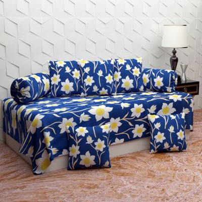 Lajak Collection Polycotton Abstract Diwan Set(Blue)