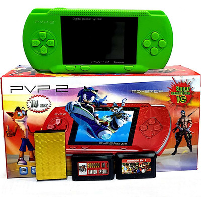 Clubics PVP2 - Latest Video Game - 16 Bit Kids Video Game 1 GB with Contra, Super Mario(Green)