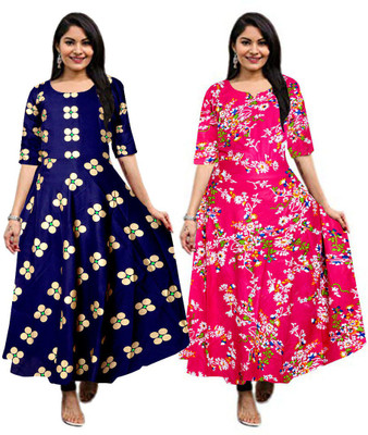 SILVER ORGANISATION Anarkali Gown(Multicolor)