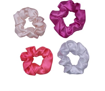 NNR Satin Silk Hair scrunchies Rubber Band(Red, Purple, Pink, White)