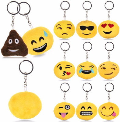 Vibgyor Products Round Smiley Emoji Face Key Chain