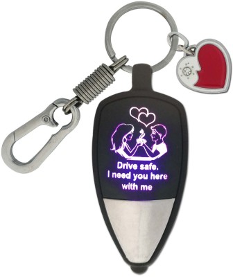 HANDSOME ISK High quality multicolor couple Light reflection drive safe I need you here with me massage with red-white color heart and high quality hanging hook. You can use this as Birthday gift, father’s day gift, mother’s day gift, Diwali gifts, valentine gifts, anniversary gift Key Chain