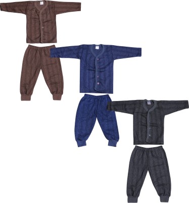 DOWIN Top - Pyjama Set For Baby Boys & Baby Girls(Multicolor, Pack of 3)