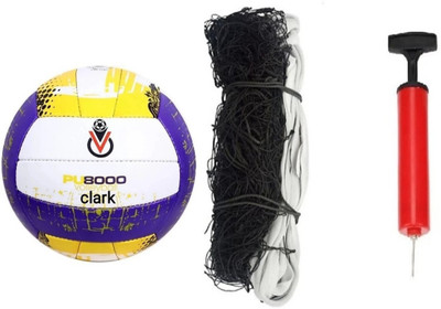 clark vinayak yellow pu with net and air pump Volleyball Kit