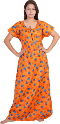 NACNO Women Nighty(Orange)