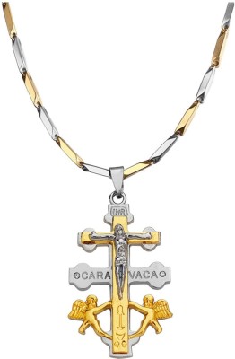 Sullery Christmas Gift Cubic Zirconium Crystal Lord Holy Jesus Christ Crucifix Gold-plated Stainless Steel Pendant Set